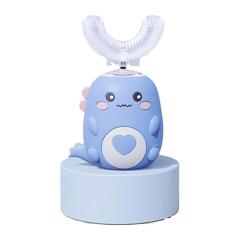 Kids U-Shaped Ultrasonic Toothbrush with Soft Silicone Bristles and 360° Cleaning