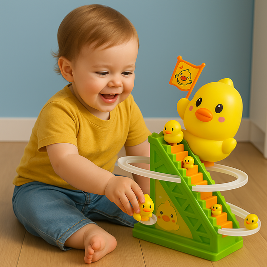 Climbing Duck Track Toy with Lights and Quacking Sounds for Toddlers