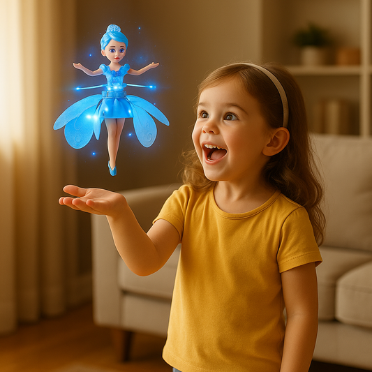 Flying Fairy Toy with Hand Sensor Control and LED Lights for Kids