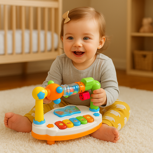 4-in-1 Musical Learning Toy with Lights Sounds and Interactive Games for Kids