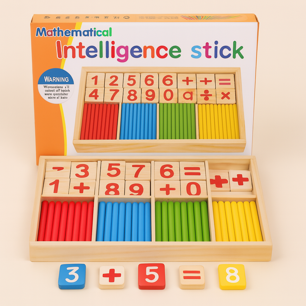 Montessori Wooden Math Learning Box – Count, Sort & Learn