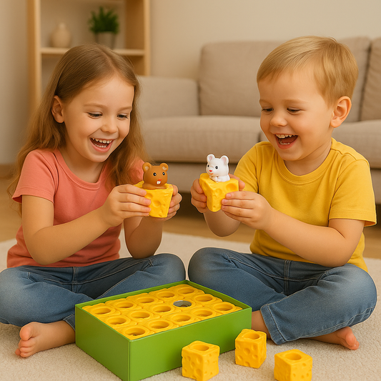 Squishy Cheese Toy with Pop-Up Mice Stress Relief Fidget for Kids and Adults