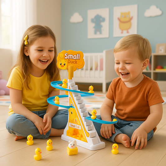 Climbing Duck Toy with Music Slide Track Educational Playset for Kids