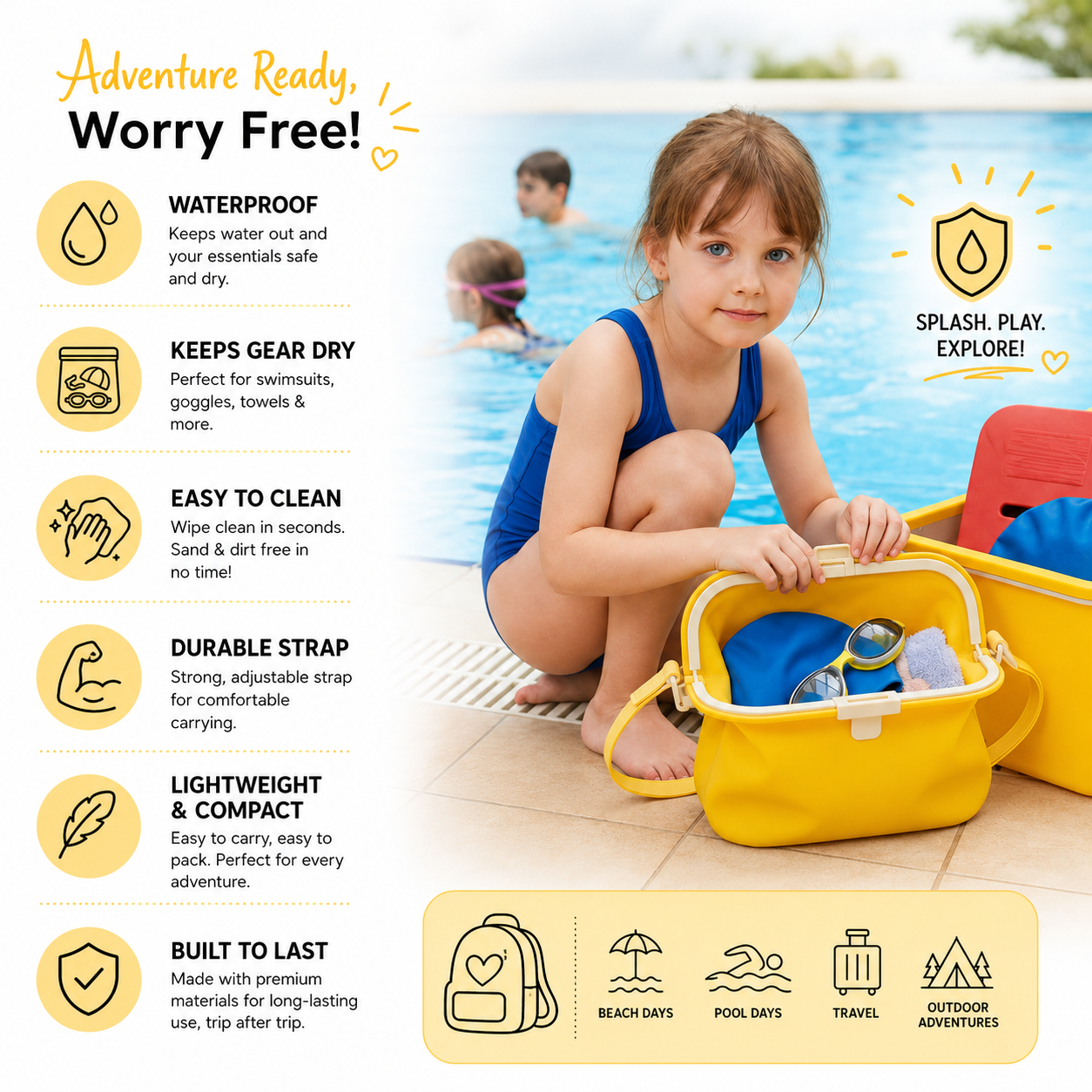 Silicone Crossbody Bag – Water-Resistant Everyday Travel & Beach Bag