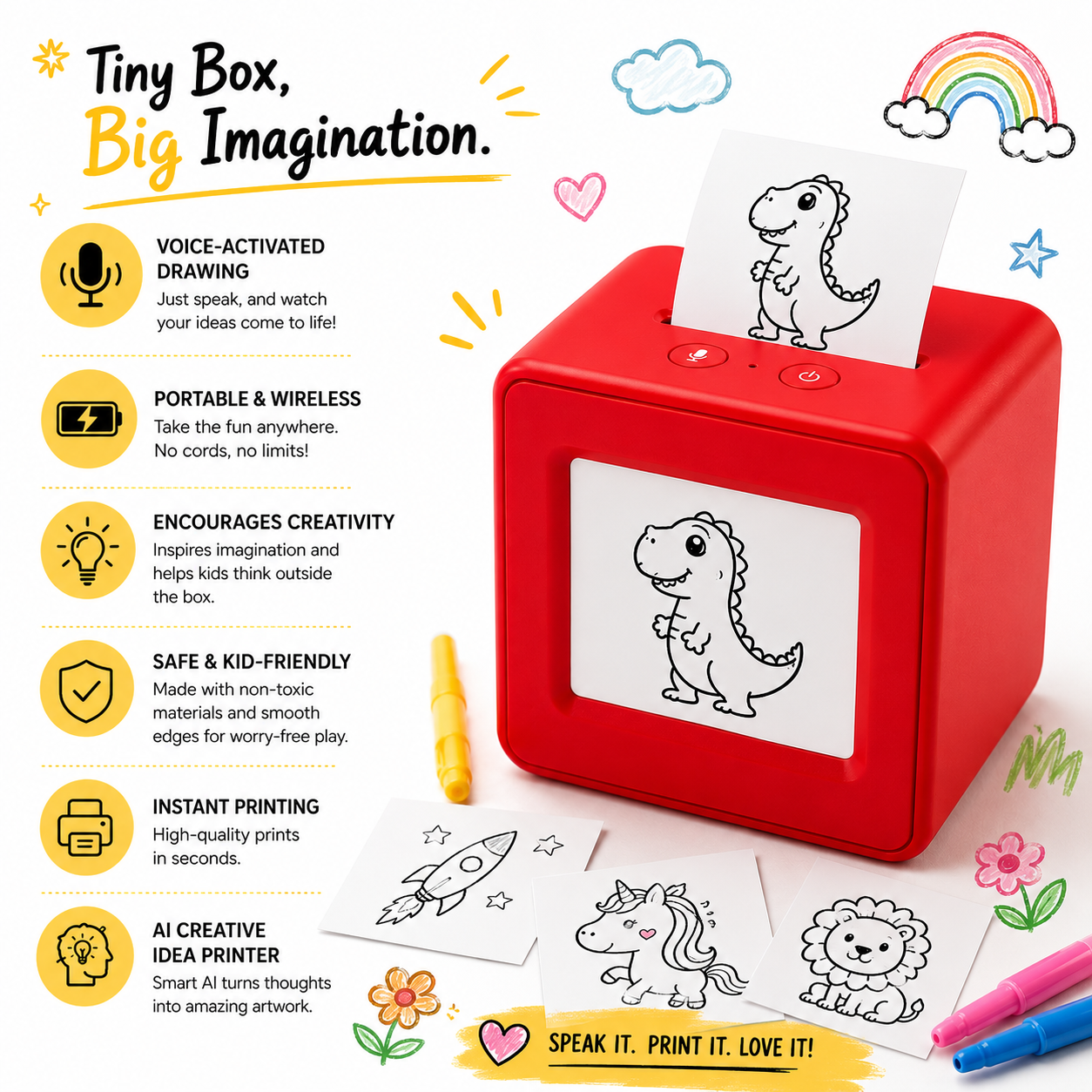 Portable Kids Thermal Printer – Creative Printing Toy for Learning & Play
