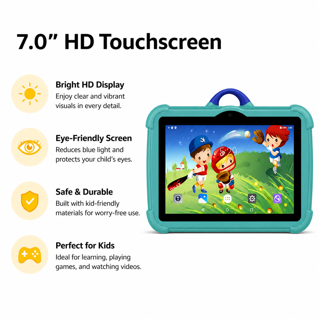 Children’s Learning Tablet with Protective Case – Educational Android Tablet for Kids