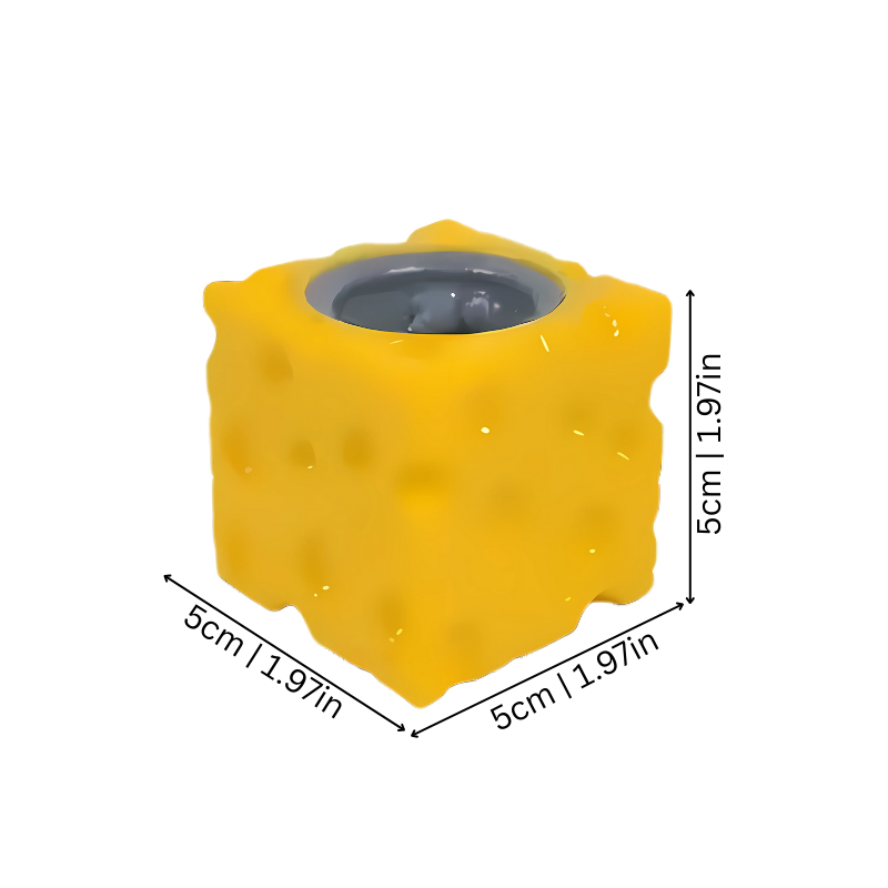 Squishy Cheese Toy with Pop-Up Mice Stress Relief Fidget for Kids and Adults