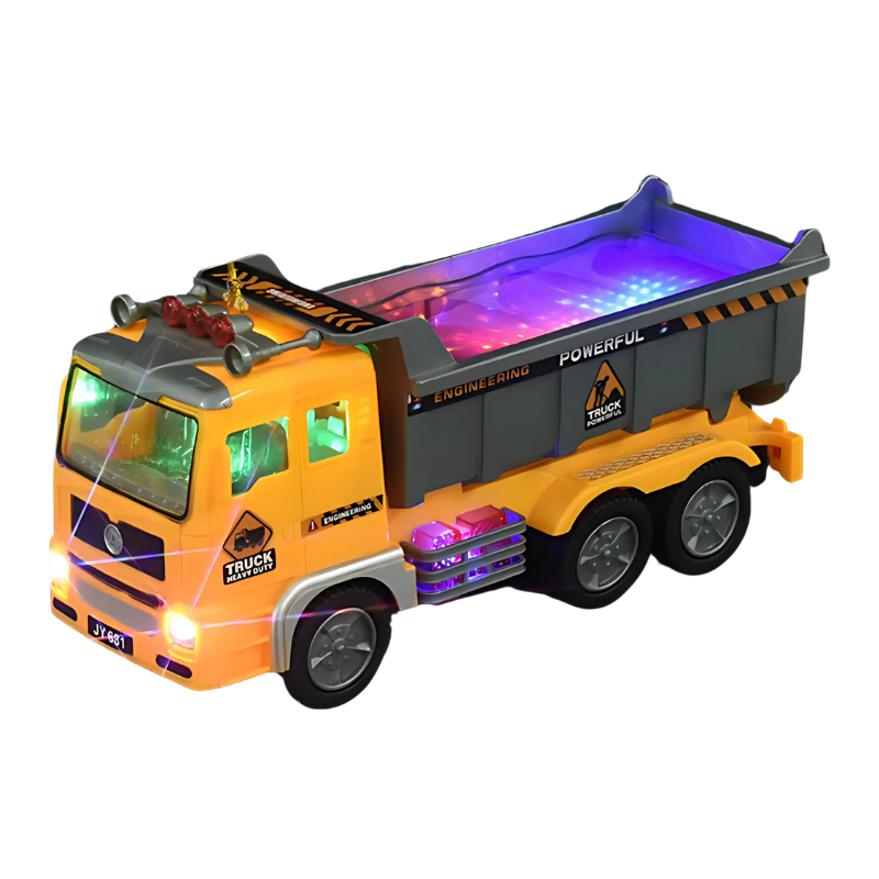 4D Fire Truck Toy with Lights and Sounds Automatic Direction Change Vehicle for Kids