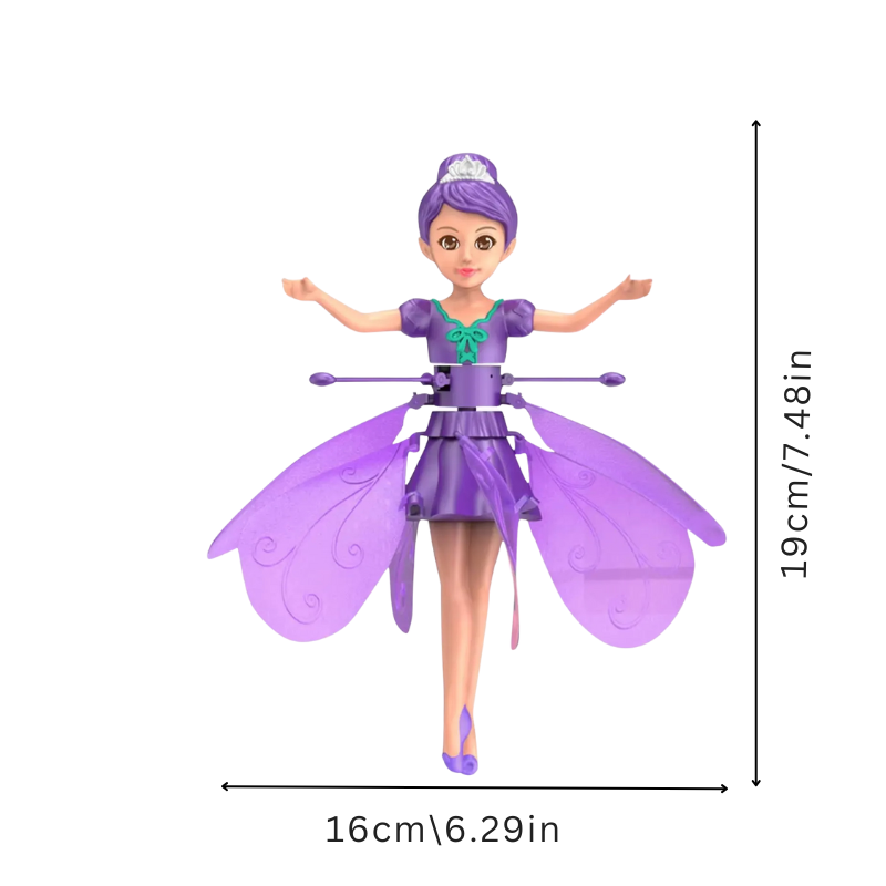 Flying Fairy Toy with Hand Sensor Control and LED Lights for Kids