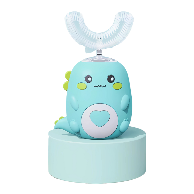 Kids U-Shaped Ultrasonic Toothbrush with Soft Silicone Bristles and 360° Cleaning