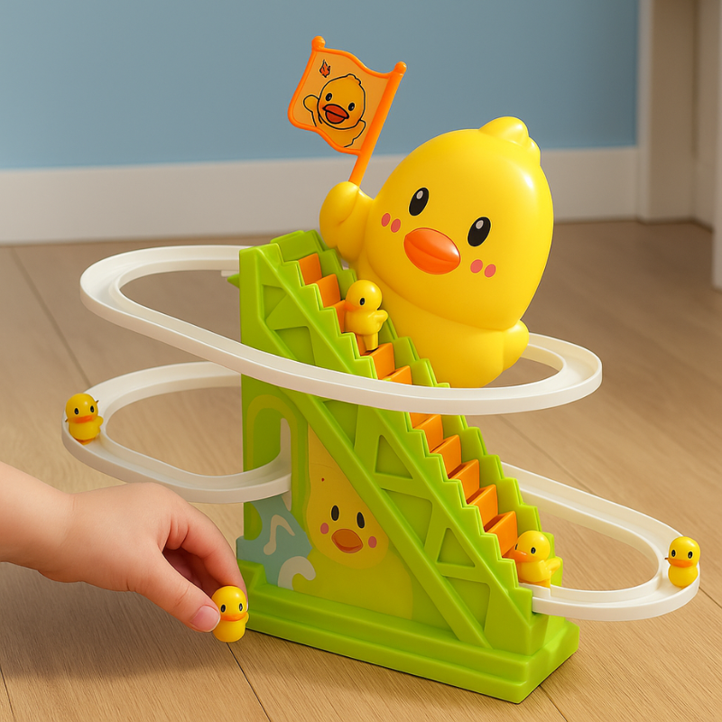 Climbing Duck Track Toy with Lights and Quacking Sounds for Toddlers