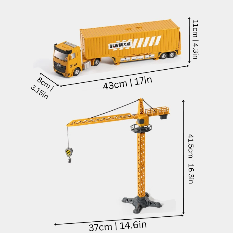 Kids Construction Truck Transformer Toy with Lights and Sounds Multi-Vehicle Building Playset