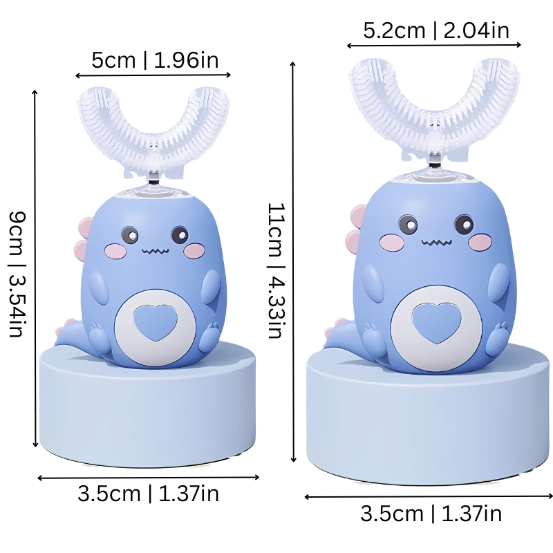 Kids U-Shaped Ultrasonic Toothbrush with Soft Silicone Bristles and 360° Cleaning