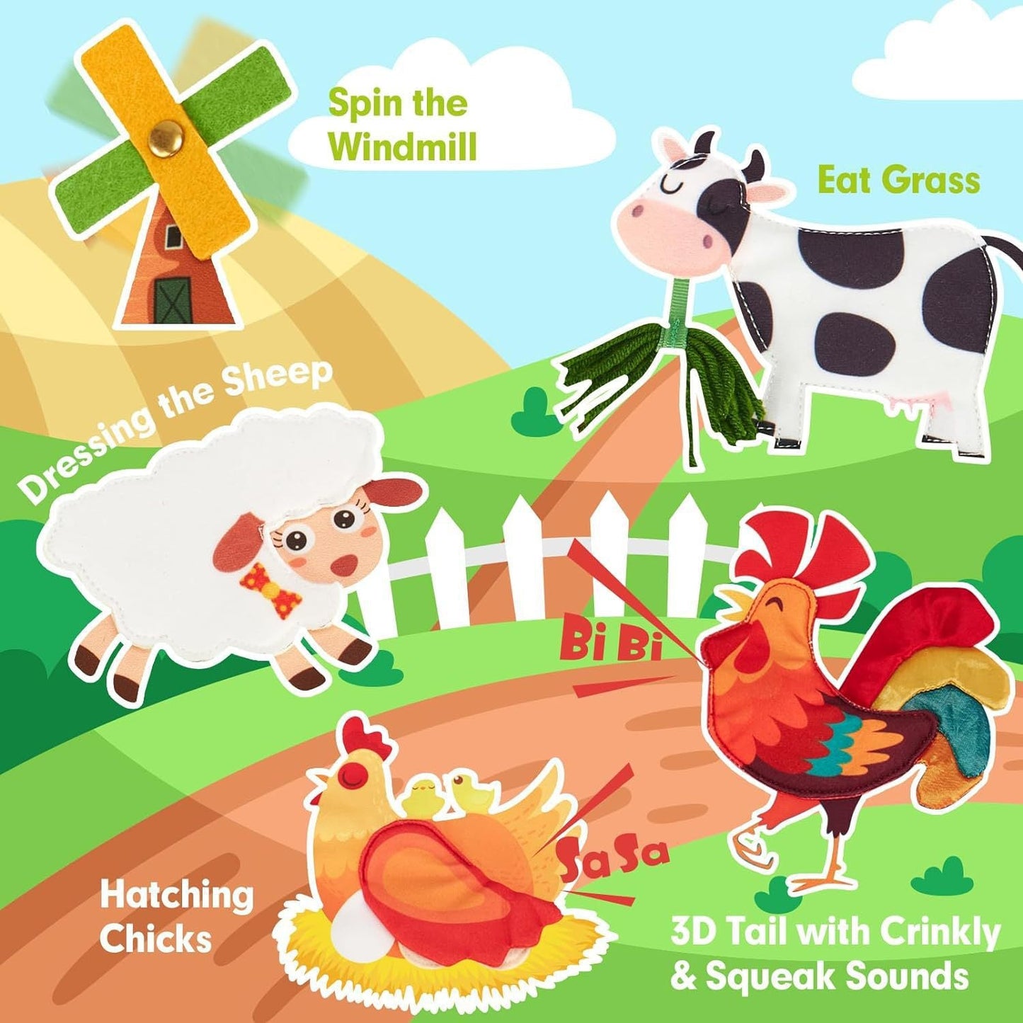 Educational Montessori Farm Story Book – Learn About Farm Animals, Nature & Early Literacy