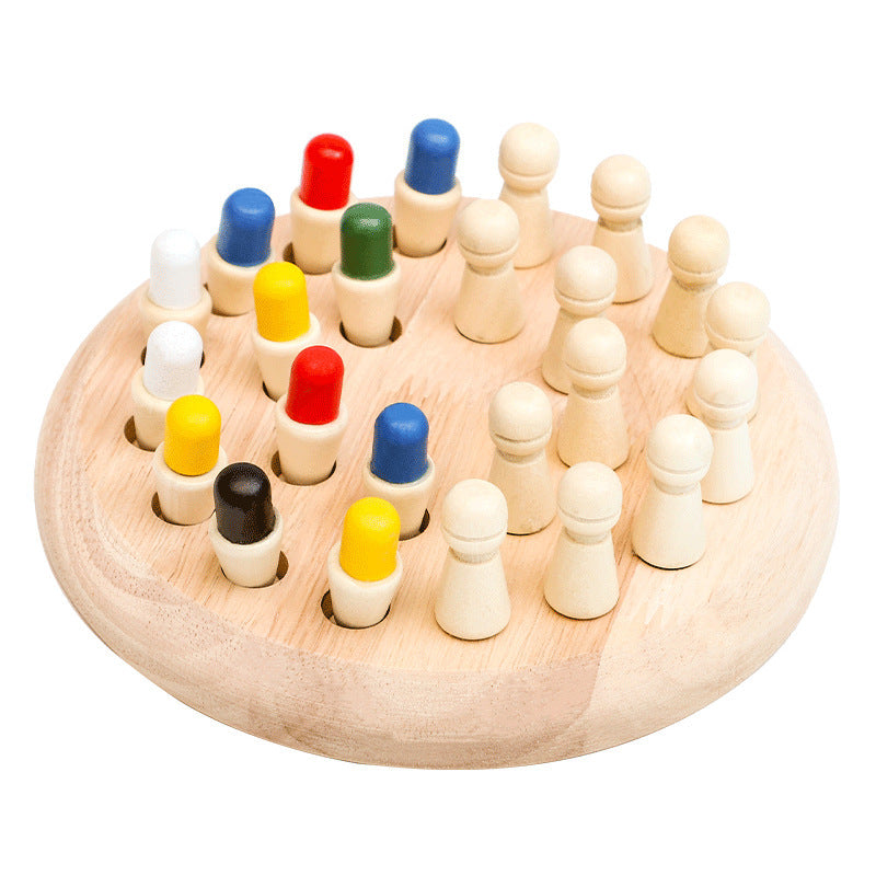 Educational Wooden Memory Chess Game – Montessori-Inspired