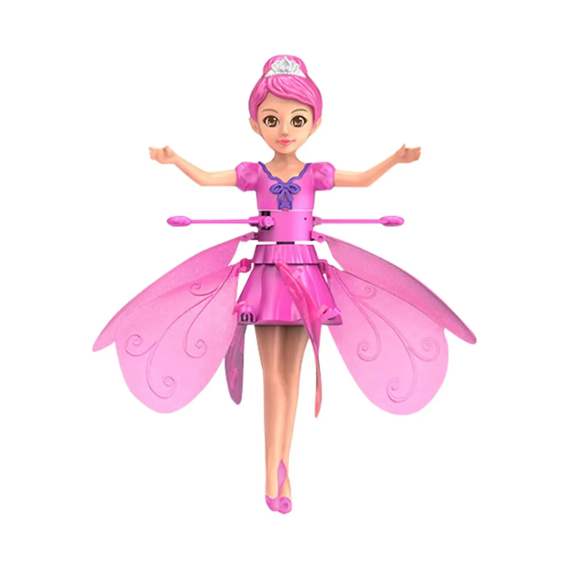 Flying Fairy Toy with Hand Sensor Control and LED Lights for Kids