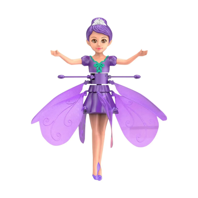 Flying Fairy Toy with Hand Sensor Control and LED Lights for Kids
