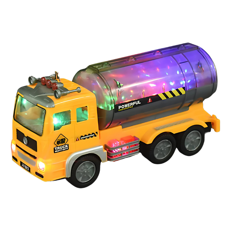 4D Fire Truck Toy with Lights and Sounds Automatic Direction Change Vehicle for Kids