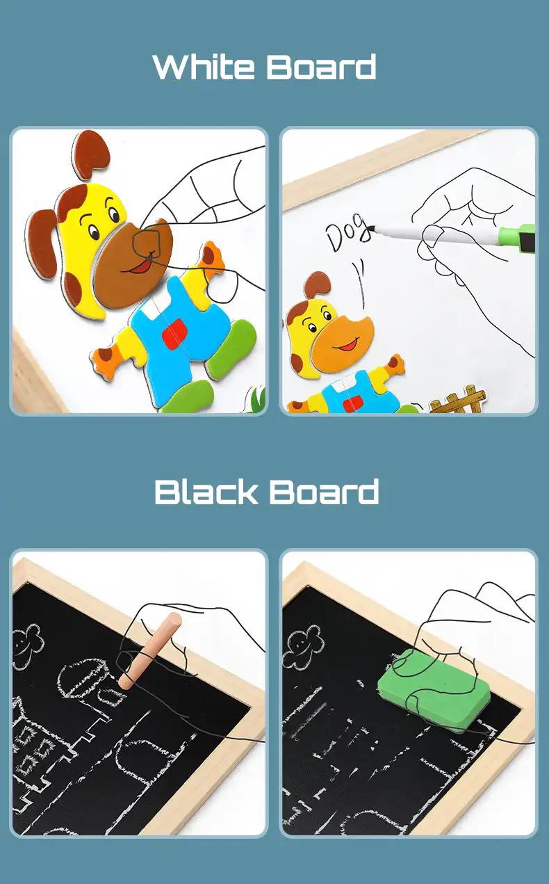 2-in-1 Kids Drawing Board – Whiteboard & Chalkboard