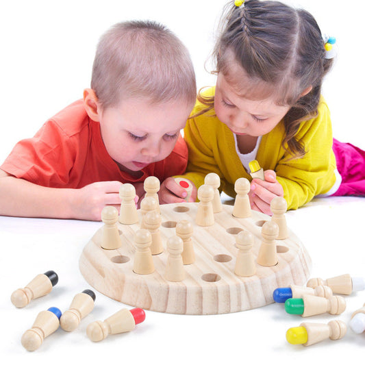 Educational Wooden Memory Chess Game – Montessori-Inspired