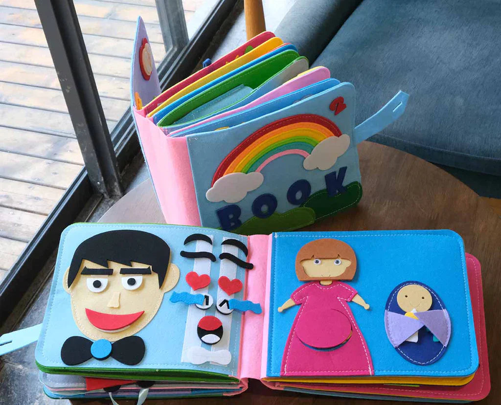 Montessori Felt Story Book for Kids with 16 Interactive Learning Activities