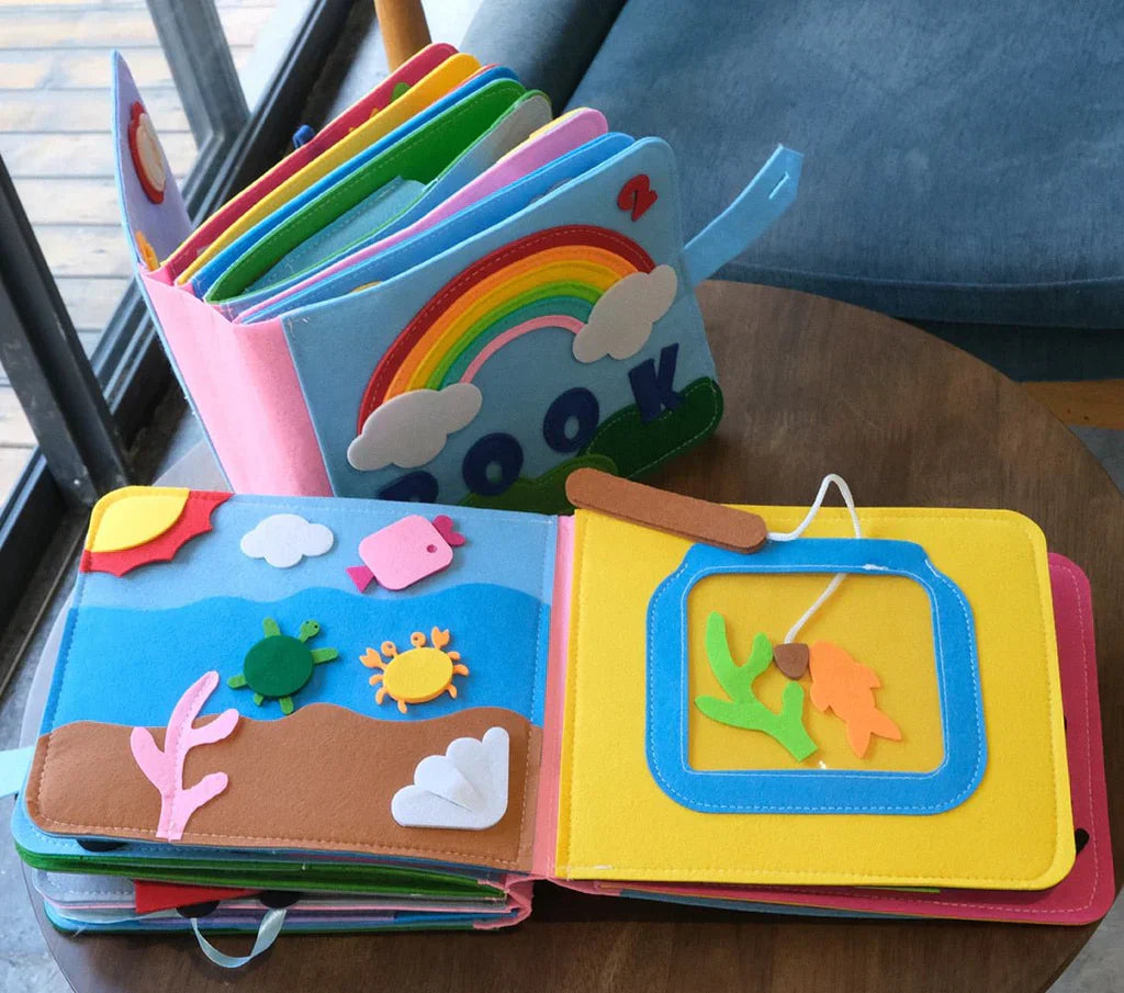 Montessori Felt Story Book for Kids with 16 Interactive Learning Activities