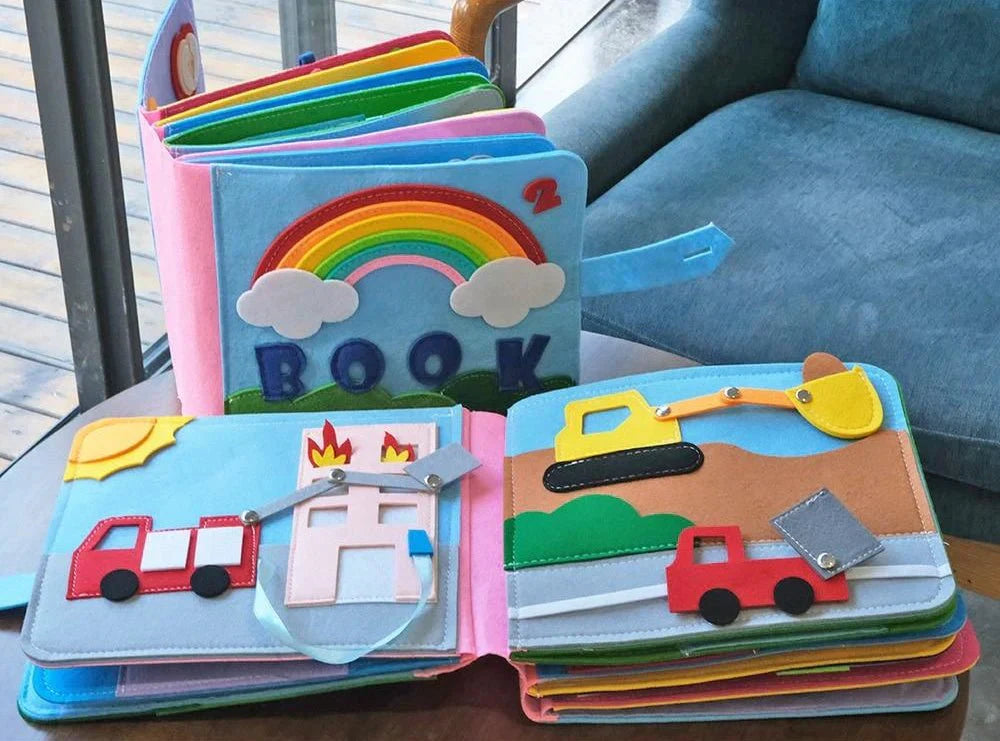 Montessori Felt Story Book for Kids with 16 Interactive Learning Activities