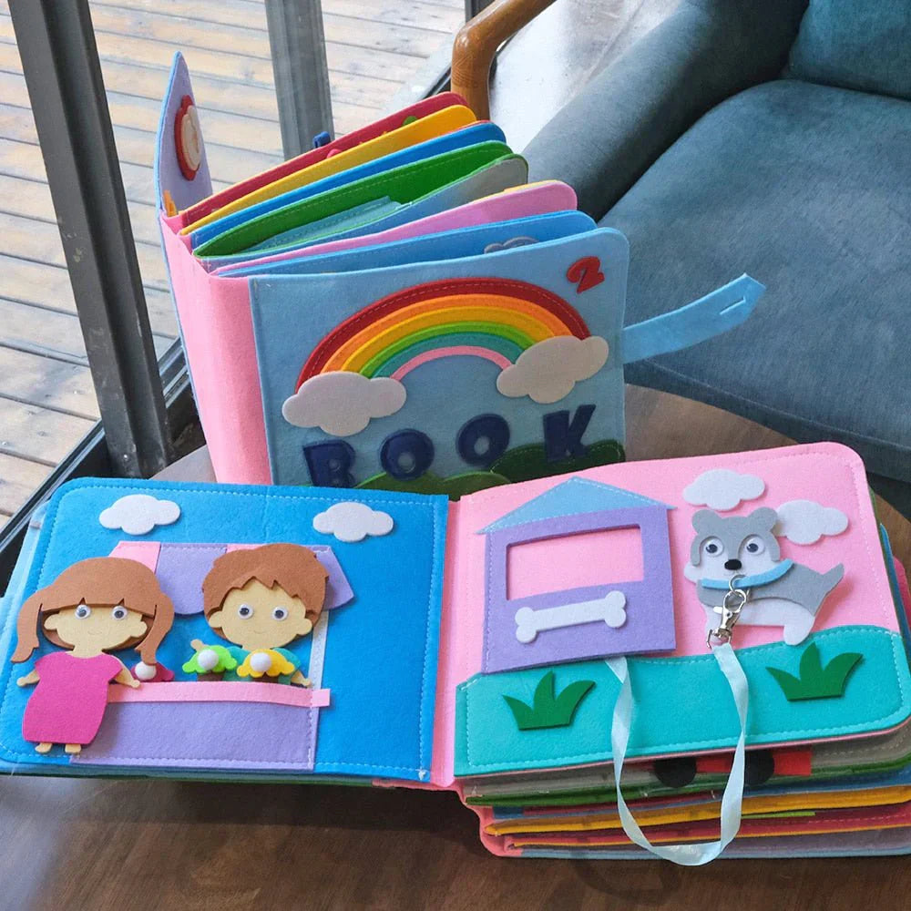 Montessori Felt Story Book for Kids with 16 Interactive Learning Activities