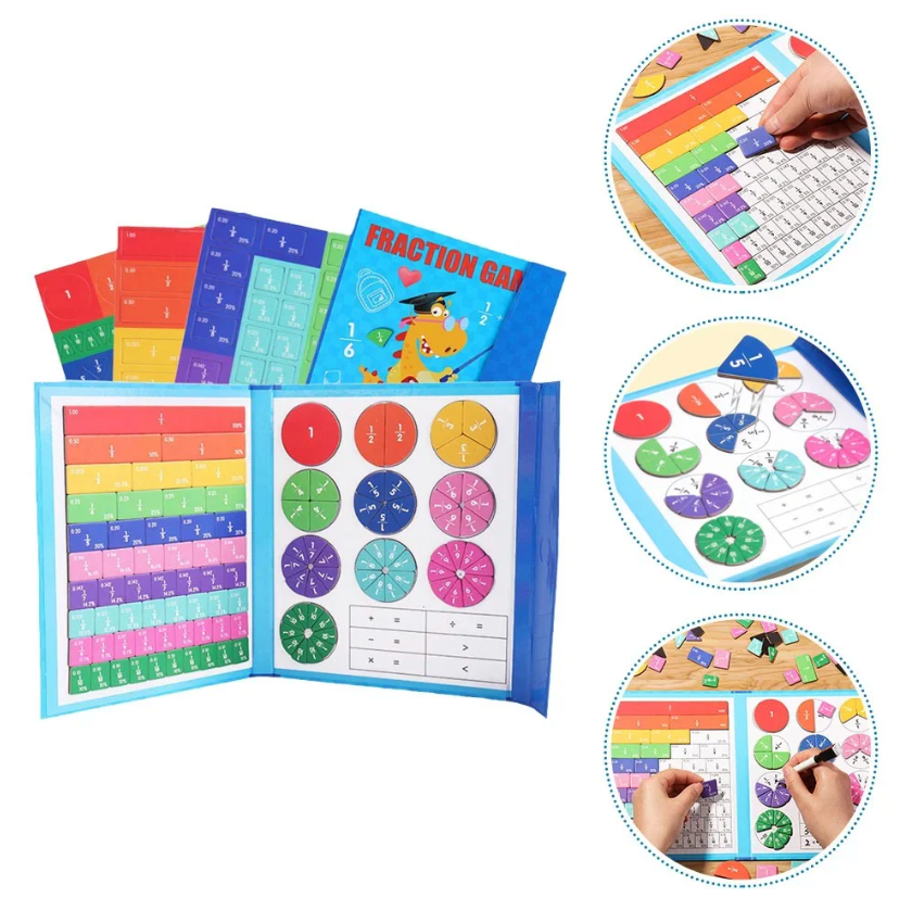 FractionFun Magnetic Maths Learning Board – Hands-On Fraction, Percentage & Decimal Learning Set for Kids 5+