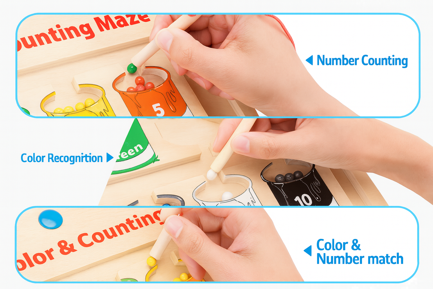 Magnetic Montessori Color & Counting Board – Educational Toy for Numbers, Colors & Fine Motor Skills