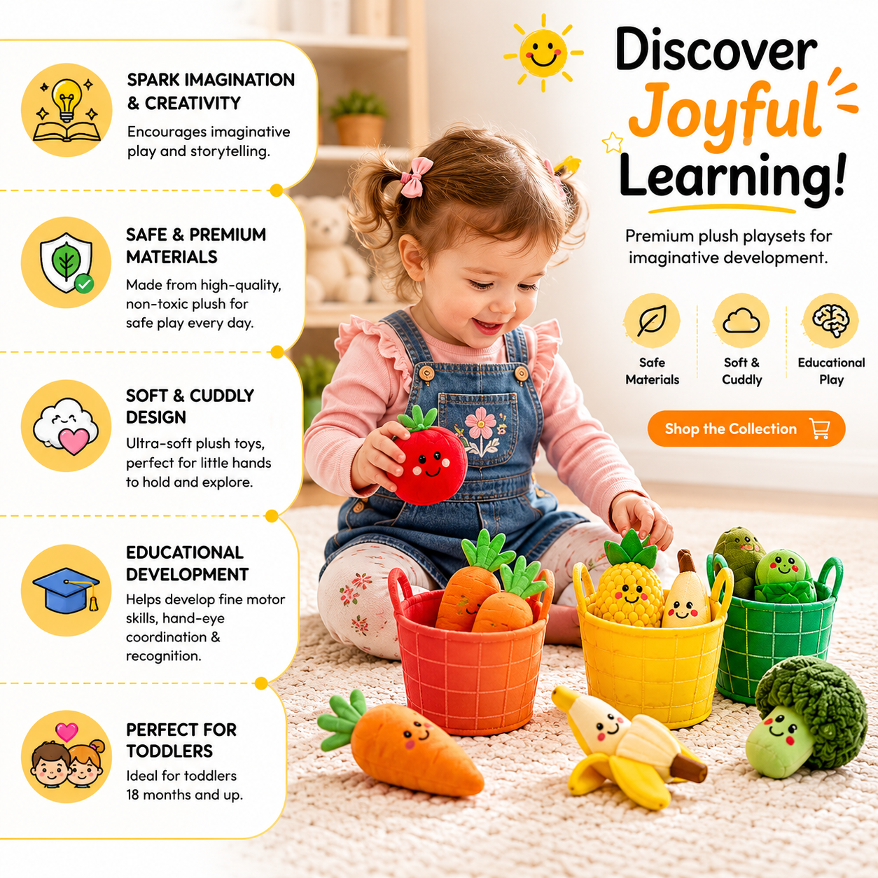 Color Sorting Food Learning Set – Educational Matching Toy for Toddlers