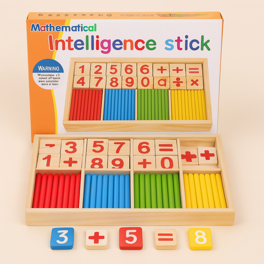 Montessori Wooden Math Learning Box – Count, Sort & Learn