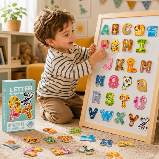 Animal ABC Magnet Set for Kids – Educational Letter Matching & Word Learning Toy