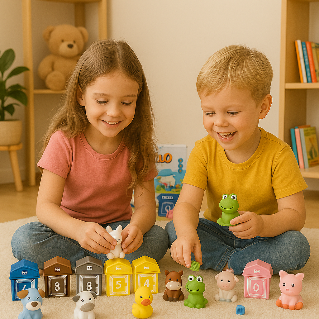Montessori Farm Animal Toy Set Educational Sorting and Matching Play Figures for Toddlers