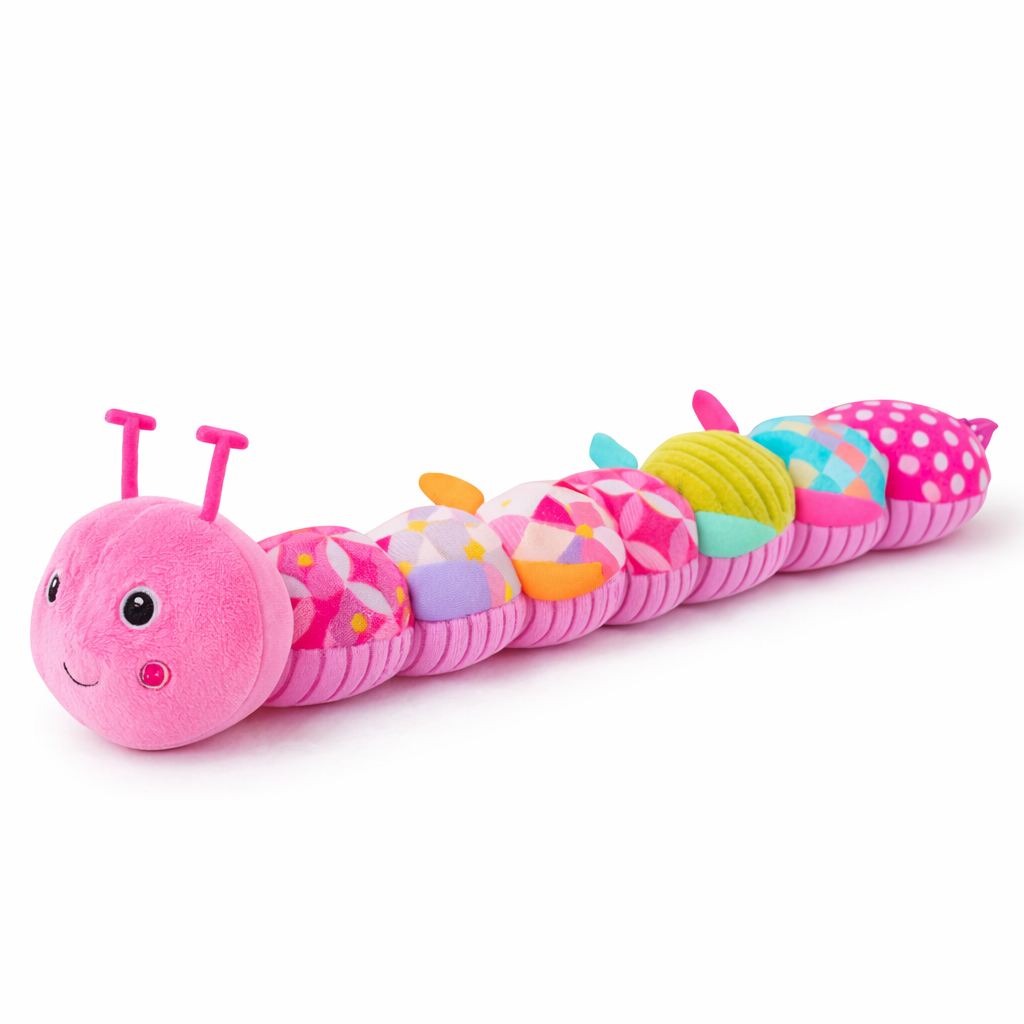 Sensory Musical Caterpillar Toy for Babies – Soft Plush Rattle & Texture Toy