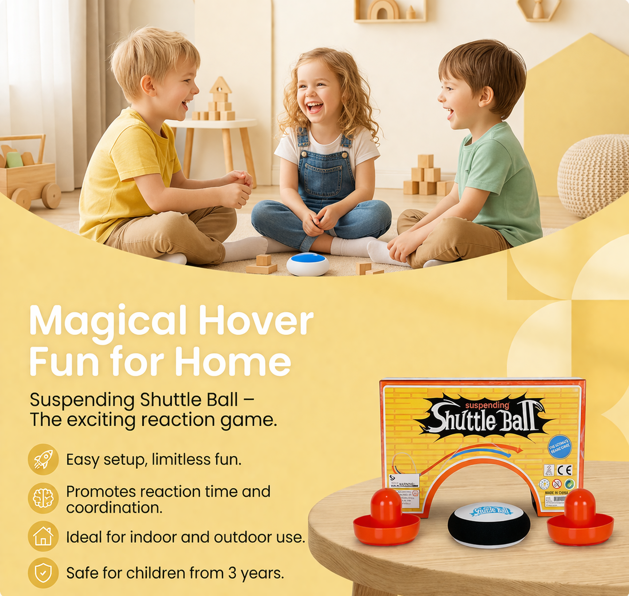 Mini Air Hockey Table Game – Fast-Paced Indoor Fun for Kids & Families