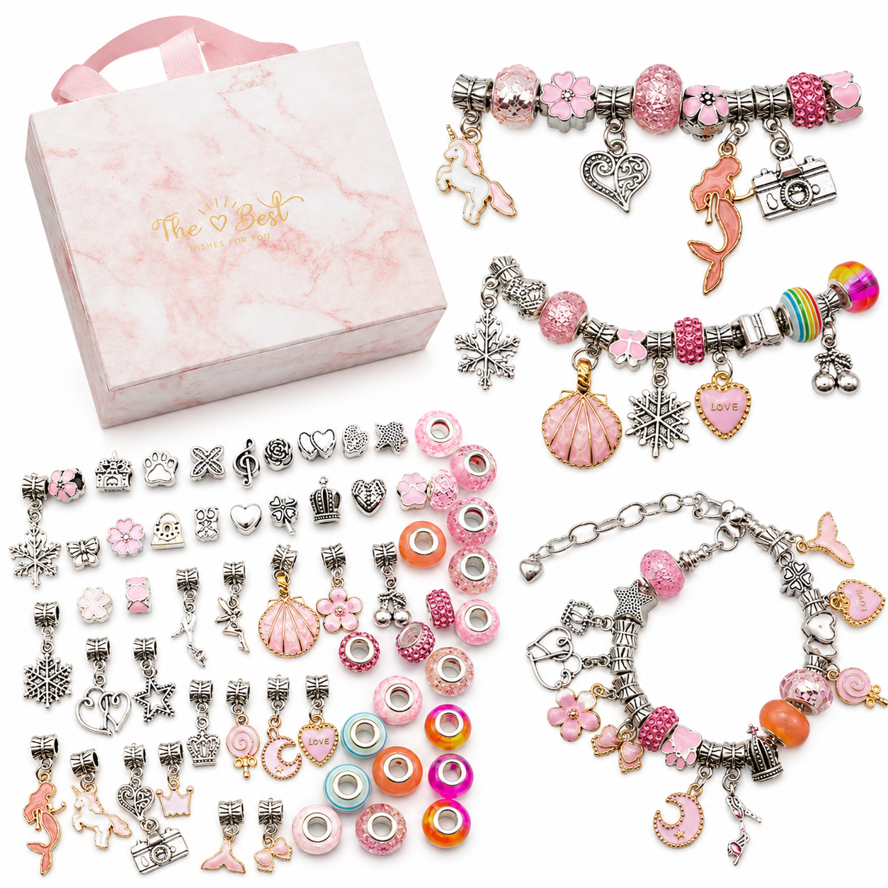 Charm Bead Craft Kit for Kids & Teens – Create Your Own Jewelry Set