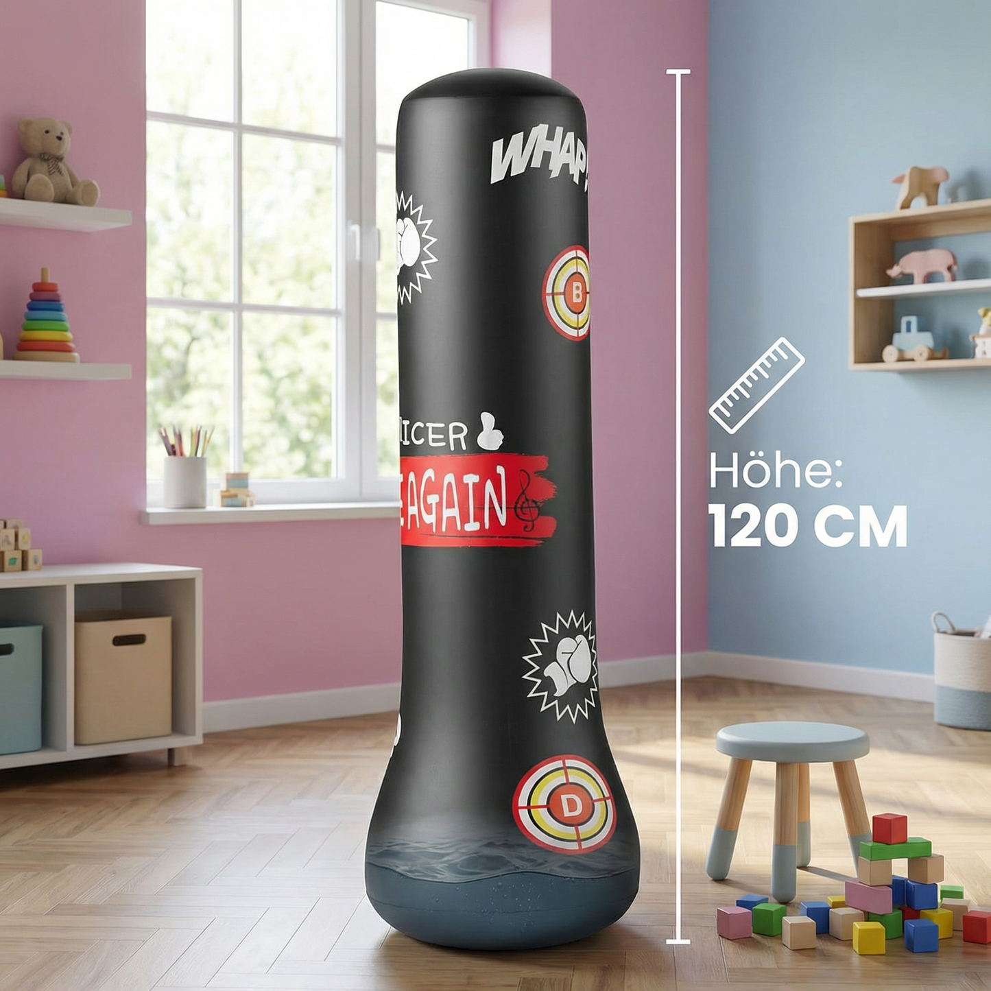 Inflatable children's punching bag filled with water