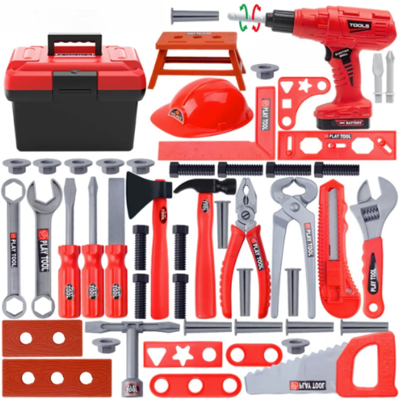 Kids Construction Tool Set with Realistic Building Play Tools