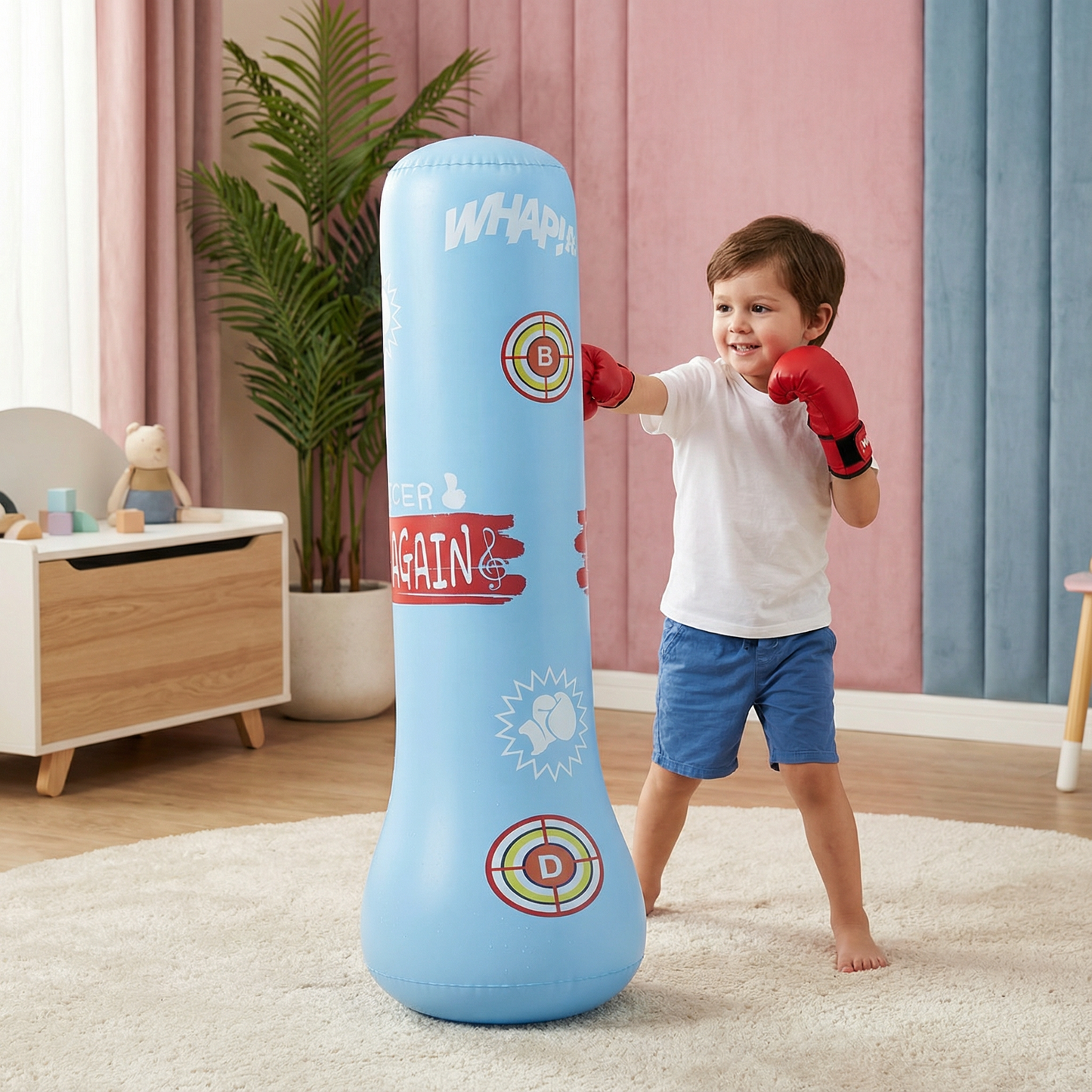 Inflatable children's punching bag filled with water