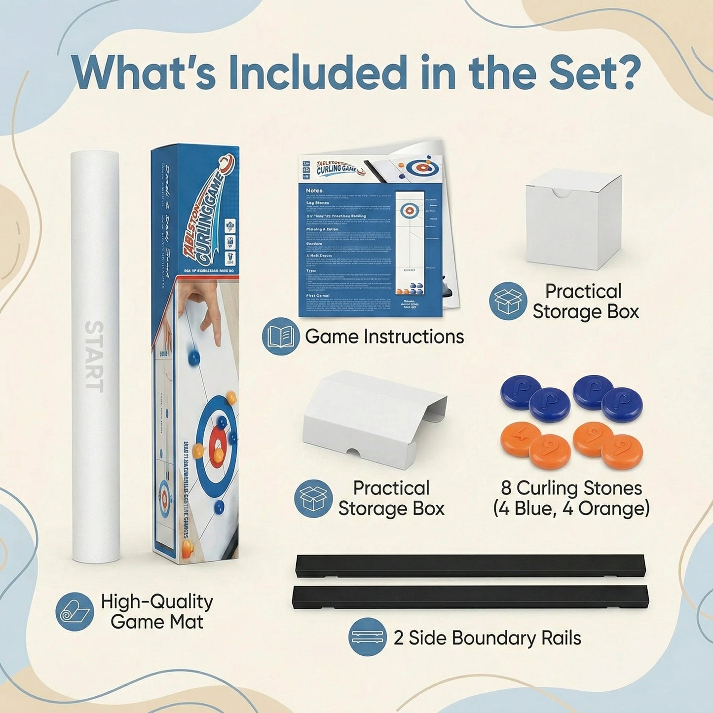 Indoor Curling Board Game for Families – Portable Tabletop Sliding Game Set