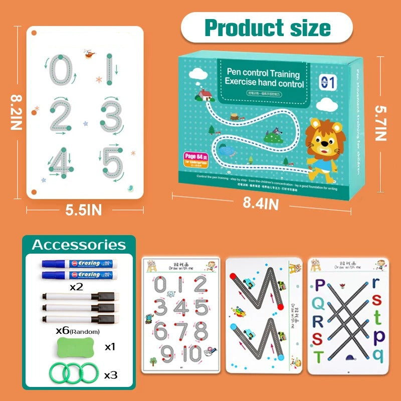 MagicLines – Reusable Magical Tracing Workbook Set for Kids