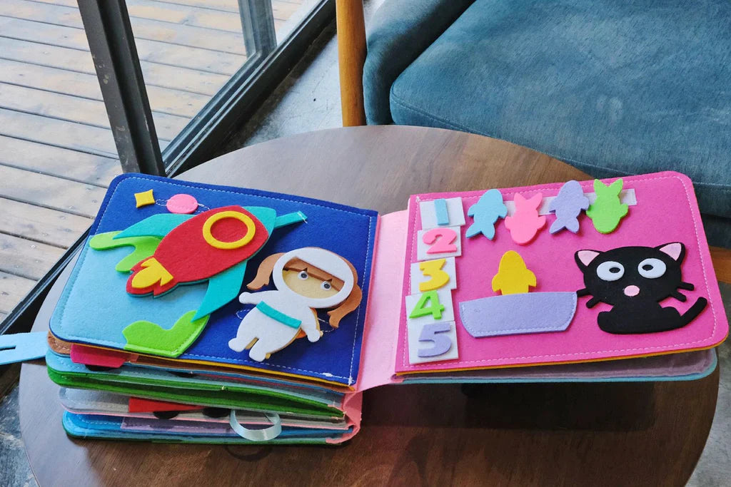 Montessori Felt Story Book for Kids with 16 Interactive Learning Activities