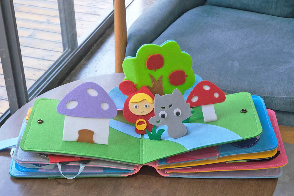 Montessori Felt Story Book for Kids with 16 Interactive Learning Activities