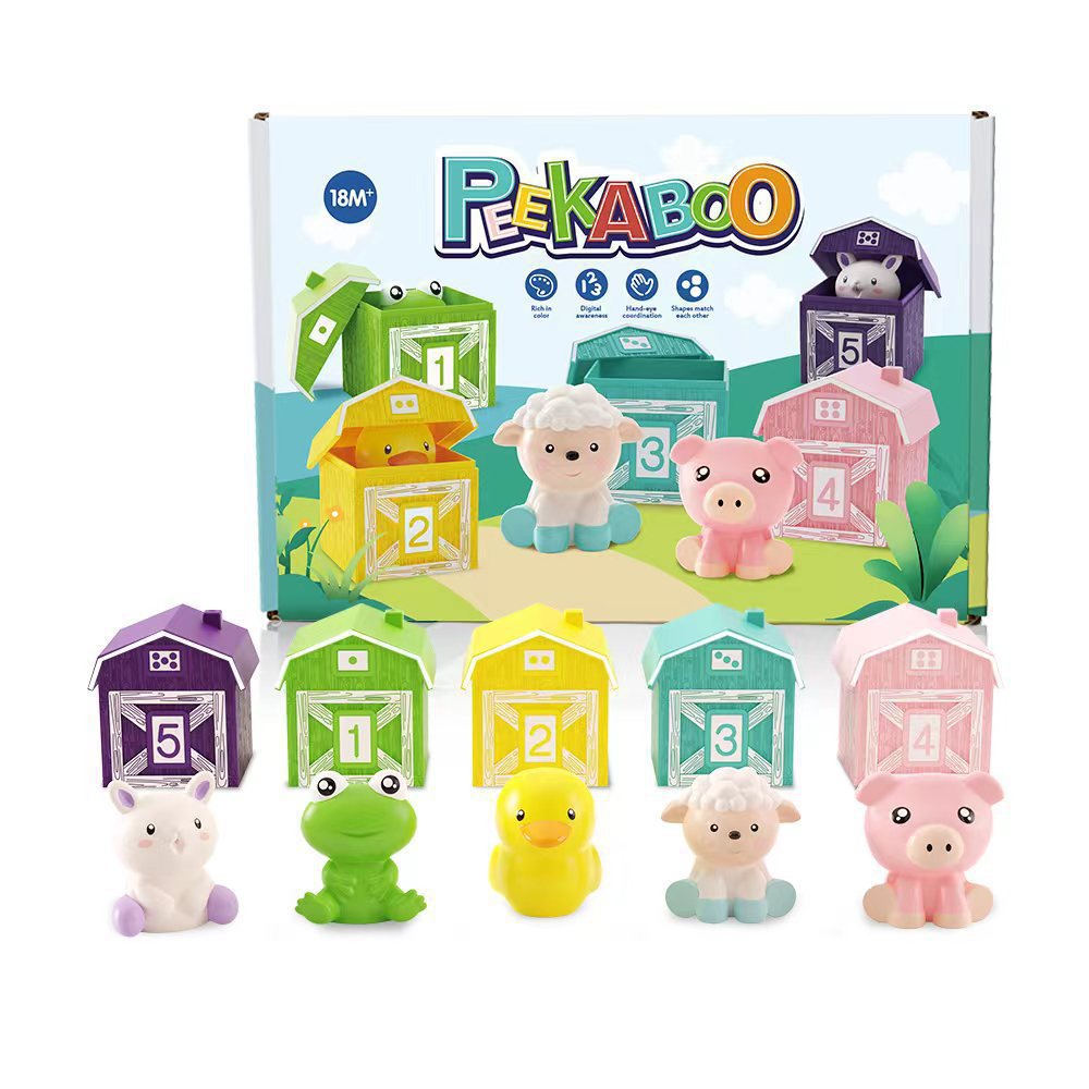 Montessori Farm Animal Toy Set Educational Sorting and Matching Play Figures for Toddlers